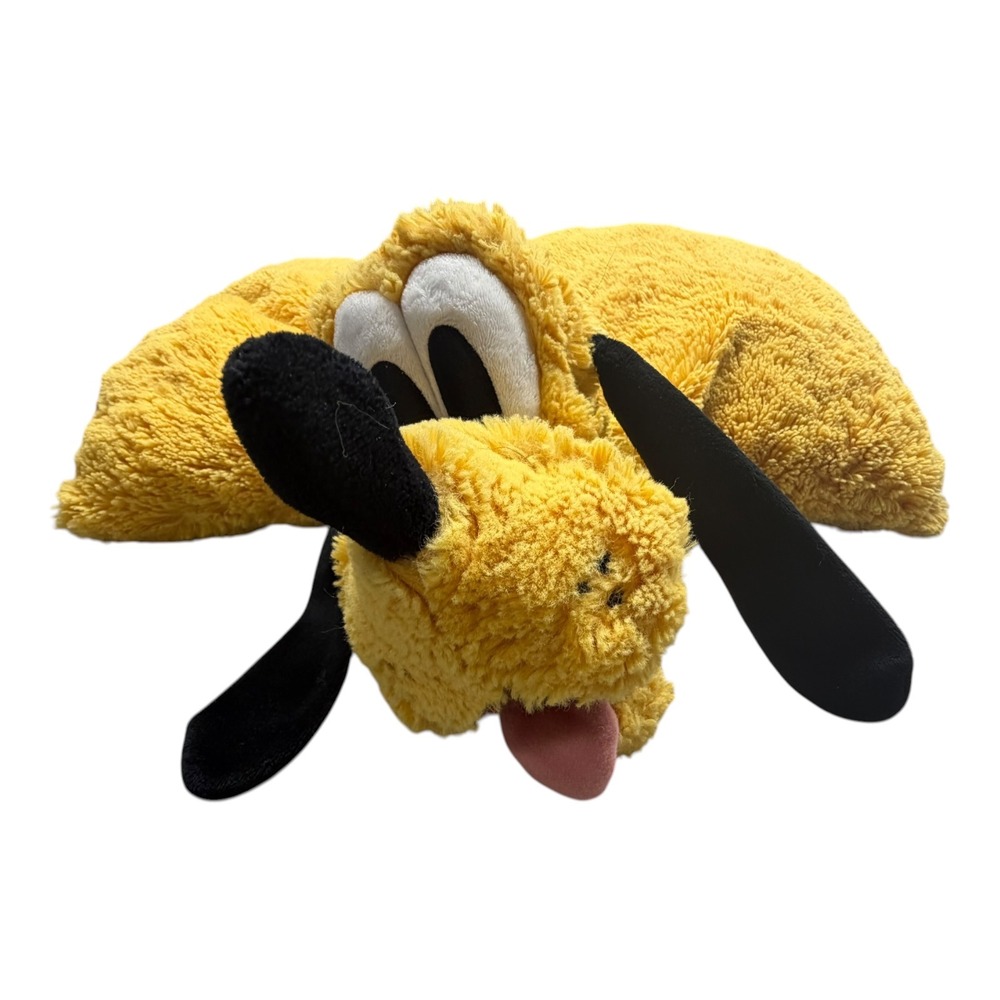 Disney Parks Pluto Plush Pillow Pet Yellow Shaggy Dog Convertible Large 18in